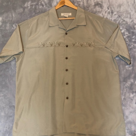 Island Republic Other - Island Republic Men's Button-down Short Sleeve Shirt, Green Size 2XL